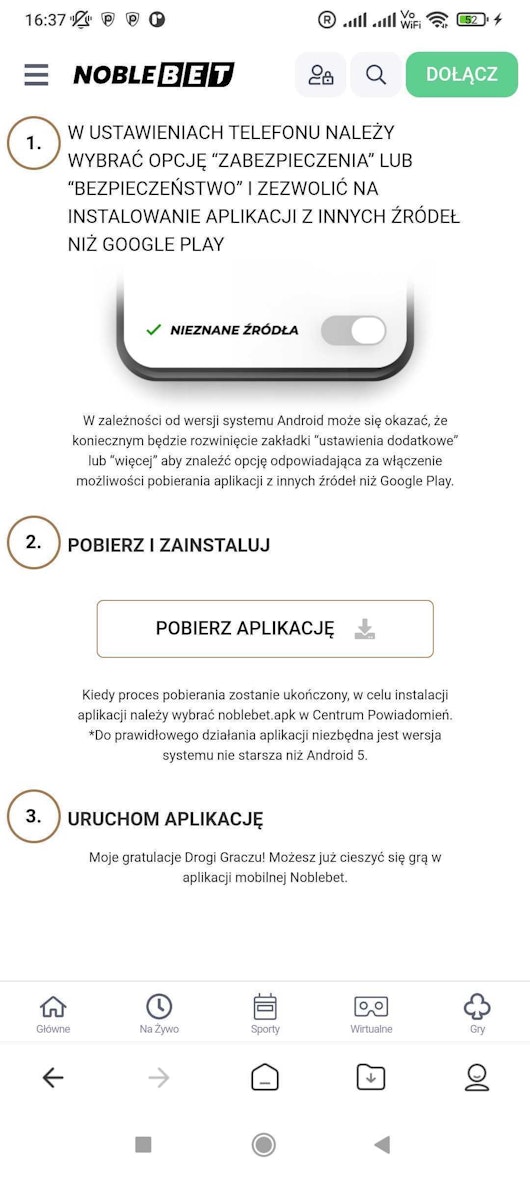 Aby odebrac promocyjny freebet zjainstaluj aplikacje pg