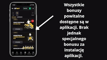 Bonusy powitalne dostepne w zakladce w aplikacji