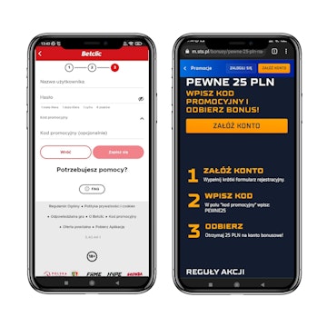 Kod na Freebet podczas rejestracji