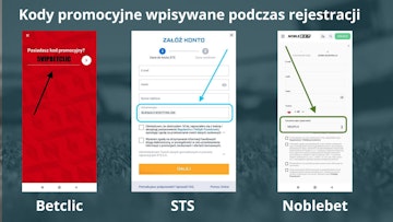 Kody promocyjne wpisywane podczas rejestracji