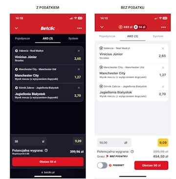 Kupon bez podatku w Betclic