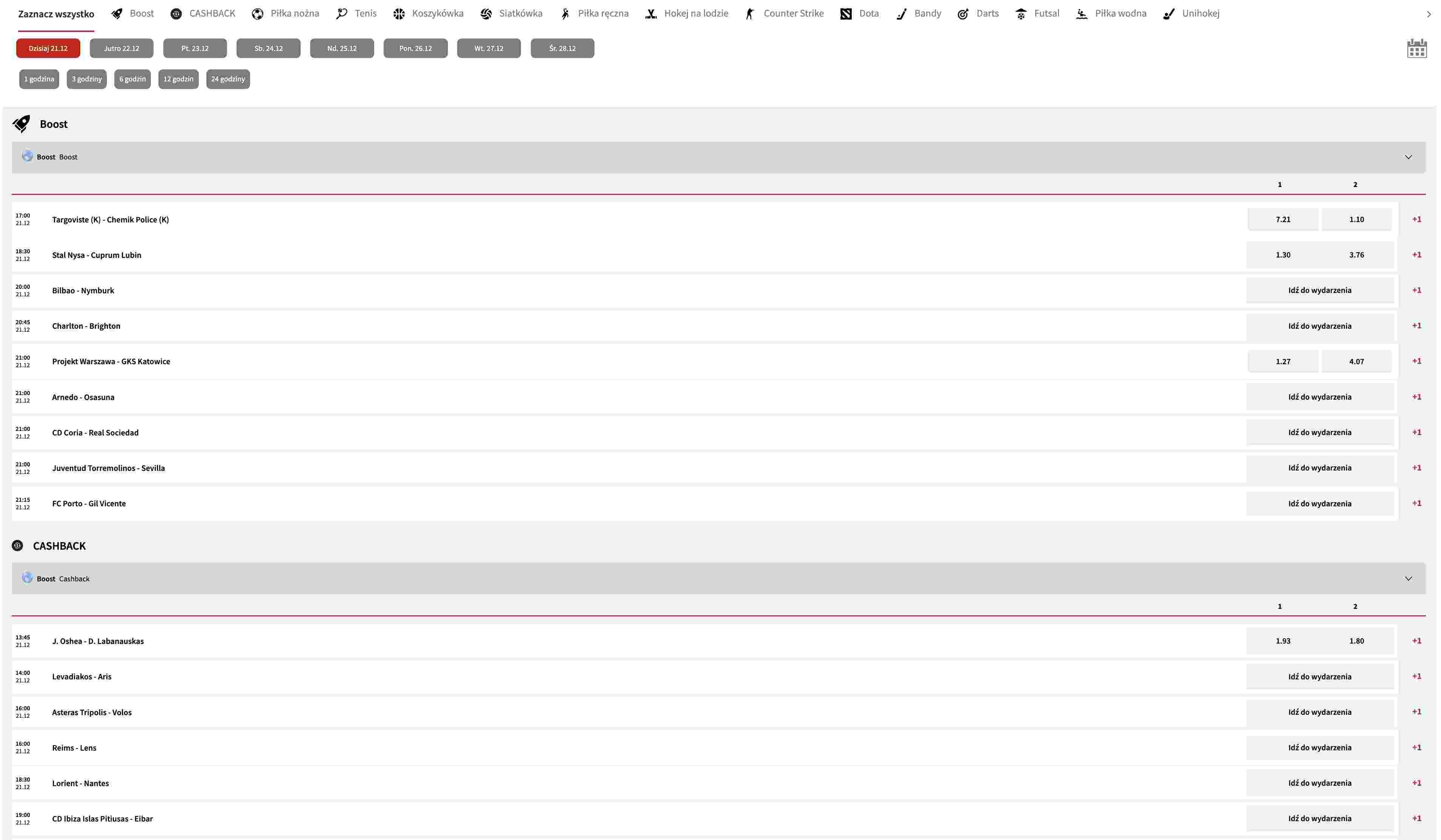 Oferta zakladow na Fuksiarz