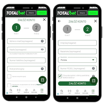 Rejestracja nowego konta u legalnego bukmachera