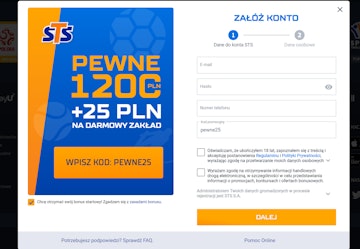 STS zakładanie konta