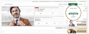 Przycisk cashout znajduje się na koncie gracza w Noblebet