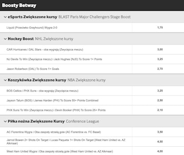 Promocyjne kursy w ofercie betway